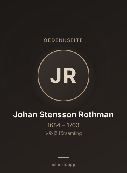Gedenkportrait von Johan Stensson Rothman