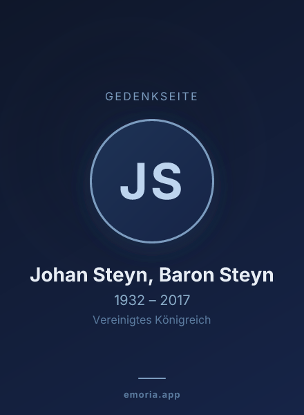 Gedenkportrait von Johan Steyn, Baron Steyn