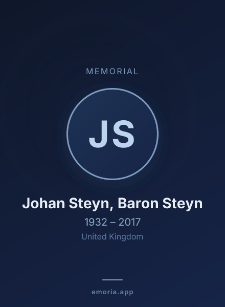 Memorial portrait of Johan Steyn, Baron Steyn