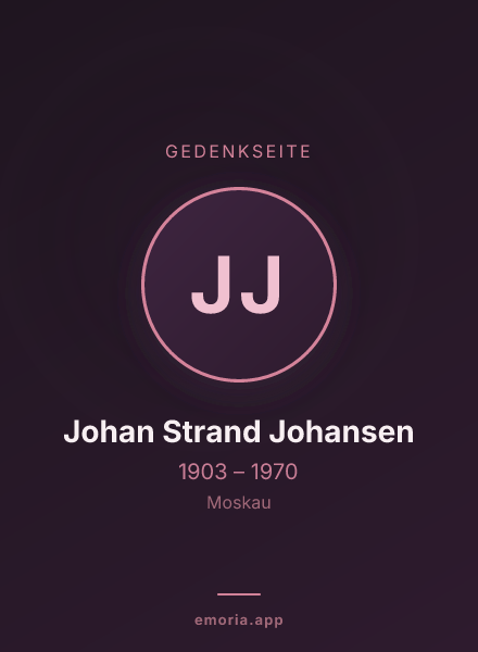 Gedenkportrait von Johan Strand Johansen