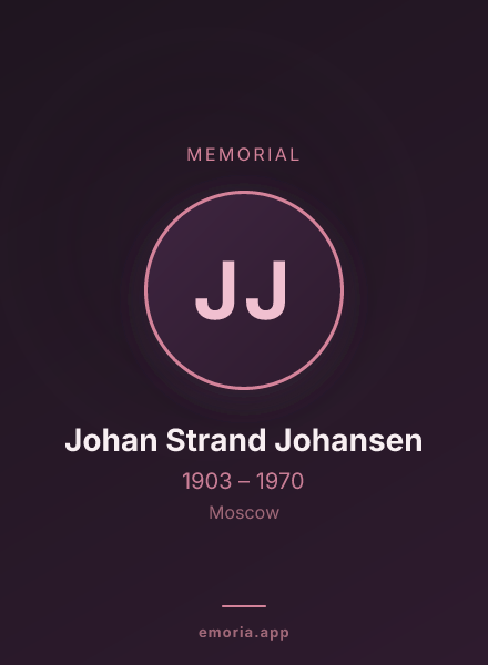 Memorial portrait of Johan Strand Johansen