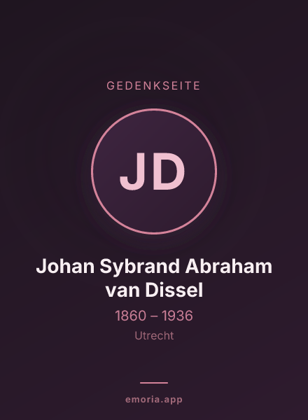 Gedenkportrait von Johan Sybrand Abraham van Dissel