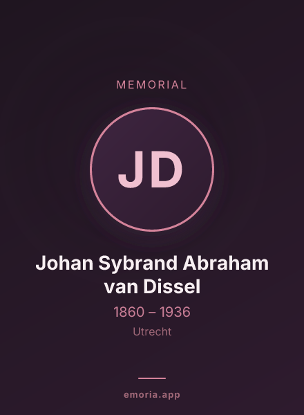 Memorial portrait of Johan Sybrand Abraham van Dissel