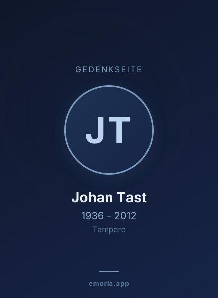 Gedenkportrait von Johan Tast