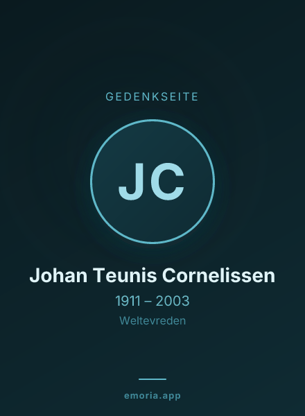 Gedenkportrait von Johan Teunis Cornelissen