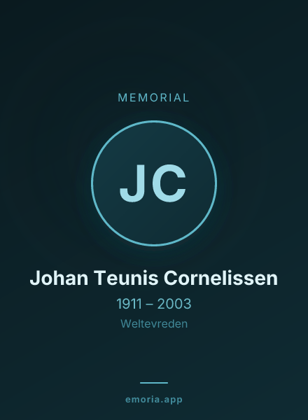 Memorial portrait of Johan Teunis Cornelissen