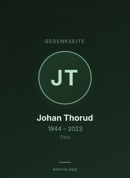 Gedenkportrait von Johan Thorud
