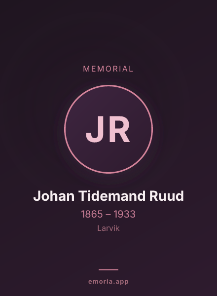 Memorial portrait of Johan Tidemand Ruud