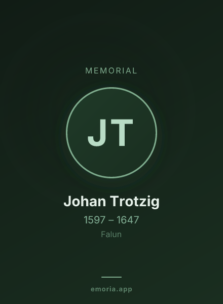 Memorial portrait of Johan Trotzig