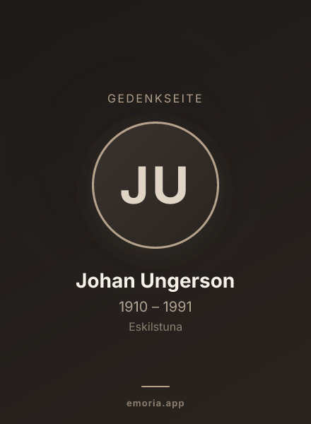Gedenkportrait von Johan Ungerson