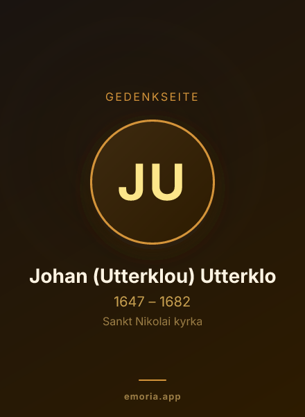 Gedenkportrait von Johan (Utterklou) Utterklo
