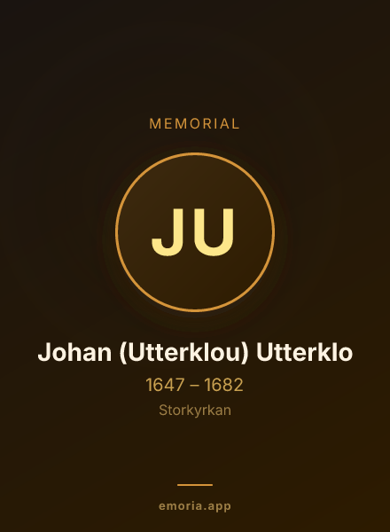 Memorial portrait of Johan (Utterklou) Utterklo