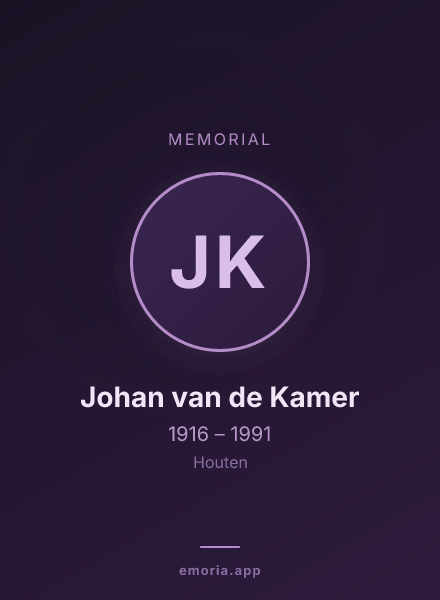 Memorial portrait of Johan van de Kamer