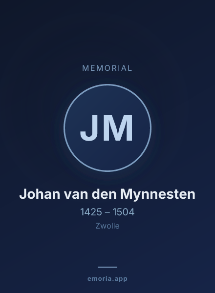Memorial portrait of Johan van den Mynnesten