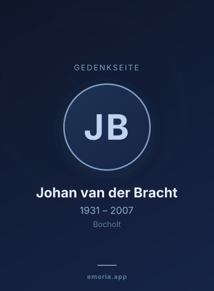 Gedenkportrait von Johan van der Bracht