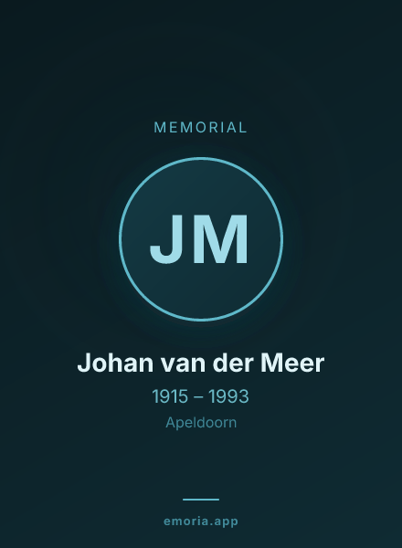 Memorial portrait of Johan van der Meer