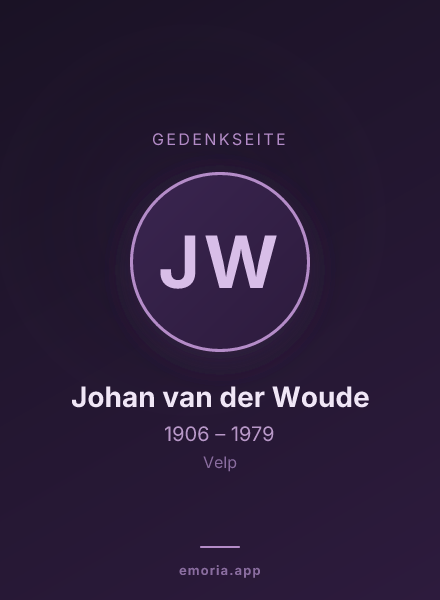 Gedenkportrait von Johan van der Woude