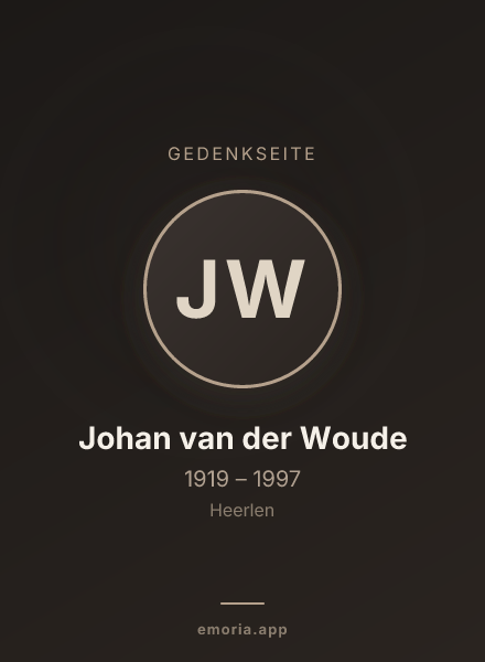 Gedenkportrait von Johan van der Woude