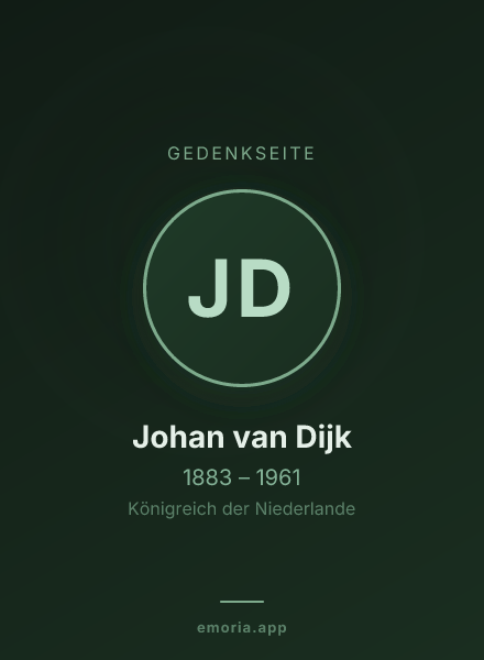 Gedenkportrait von Johan van Dijk