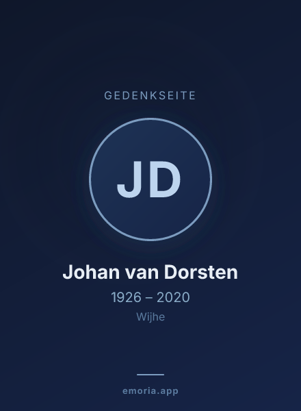 Gedenkportrait von Johan van Dorsten