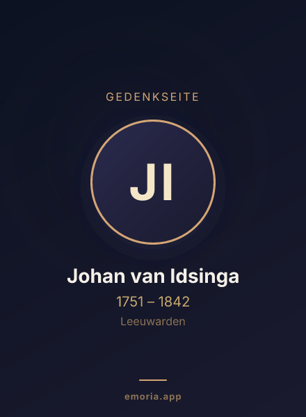 Gedenkportrait von Johan van Idsinga
