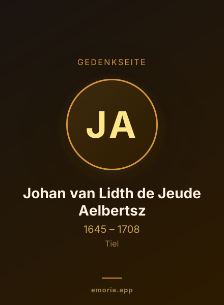Gedenkportrait von Johan van Lidth de Jeude Aelbertsz