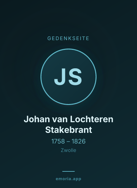 Gedenkportrait von Johan van Lochteren Stakebrant