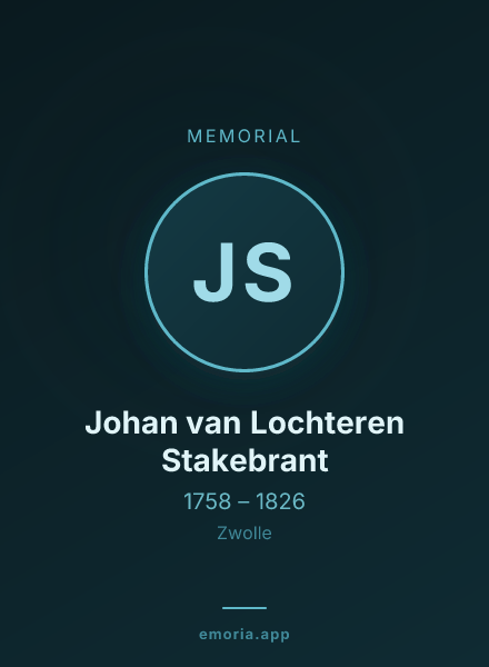Memorial portrait of Johan van Lochteren Stakebrant