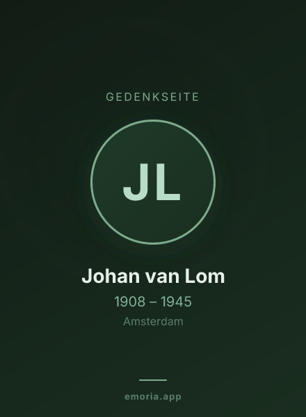 Gedenkportrait von Johan van Lom