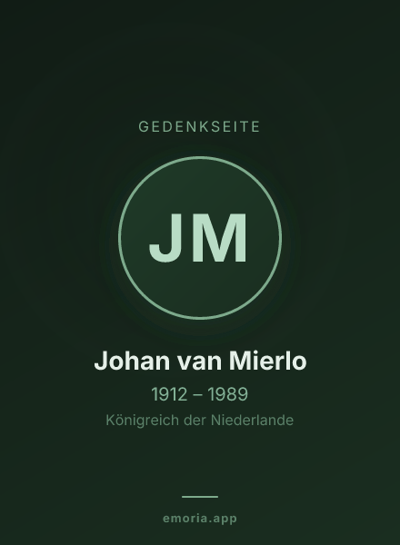 Gedenkportrait von Johan van Mierlo