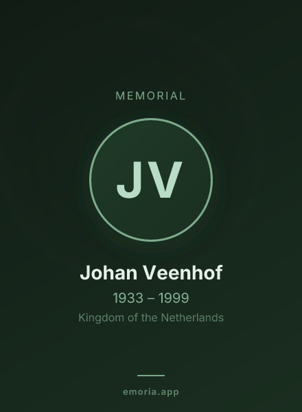 Memorial portrait of Johan Veenhof