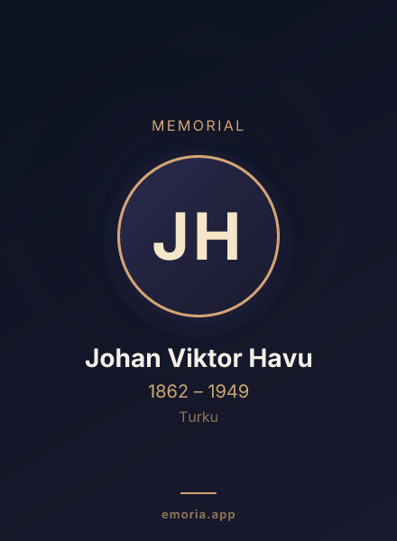 Memorial portrait of Johan Viktor Havu