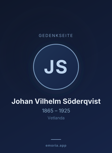 Gedenkportrait von Johan Vilhelm Söderqvist
