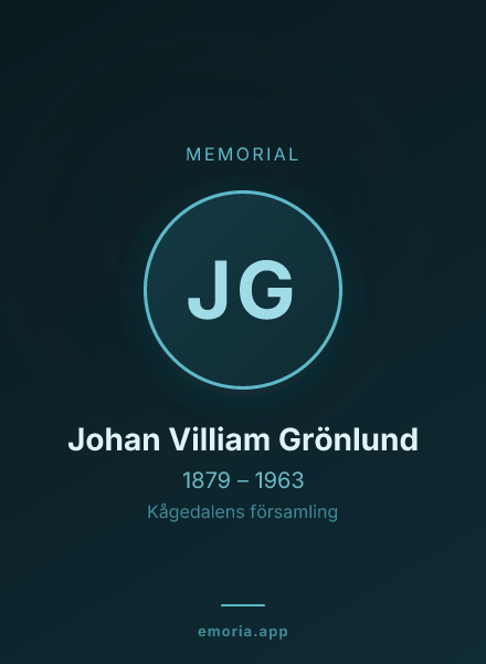 Memorial portrait of Johan Villiam Grönlund