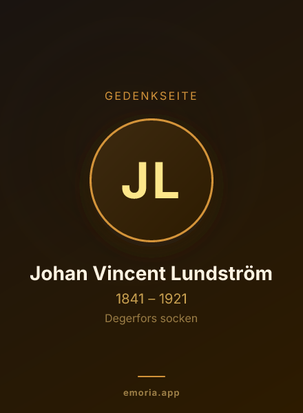Gedenkportrait von Johan Vincent Lundström