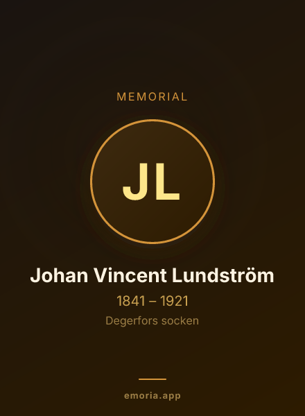 Memorial portrait of Johan Vincent Lundström