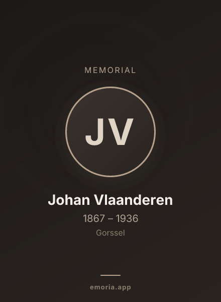 Memorial portrait of Johan Vlaanderen