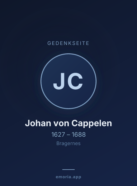 Gedenkportrait von Johan von Cappelen