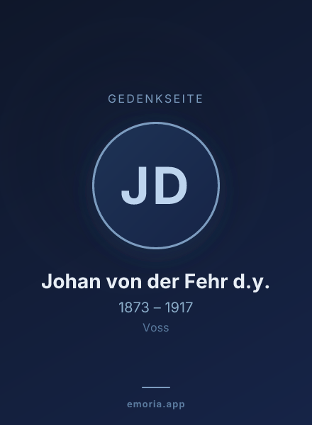 Gedenkportrait von Johan von der Fehr d.y.