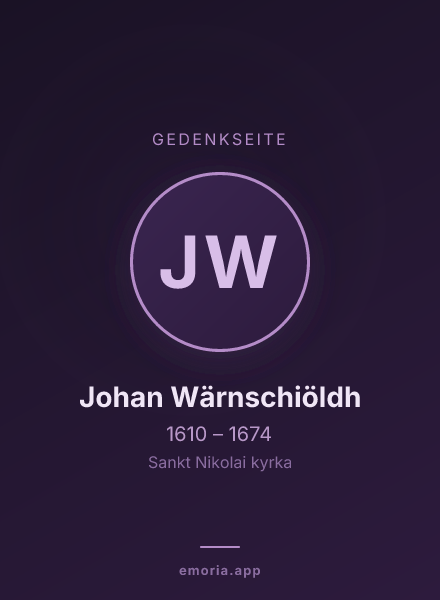 Gedenkportrait von Johan Wärnschiöldh