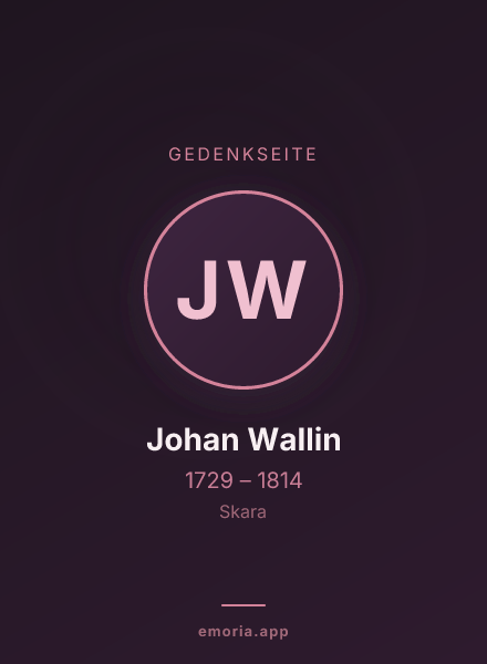 Gedenkportrait von Johan Wallin