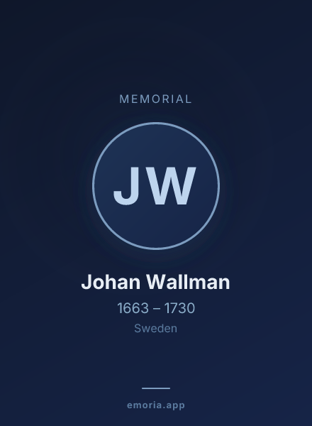 Memorial portrait of Johan Wallman