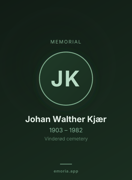 Memorial portrait of Johan Walther Kjær