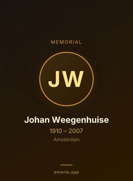 Memorial portrait of Johan Weegenhuise