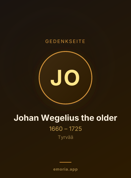 Gedenkportrait von Johan Wegelius the older