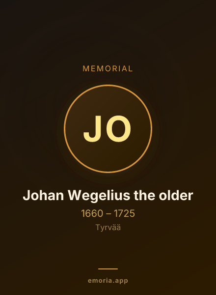 Memorial portrait of Johan Wegelius the older