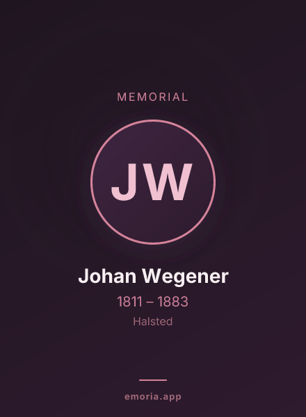 Memorial portrait of Johan Wegener
