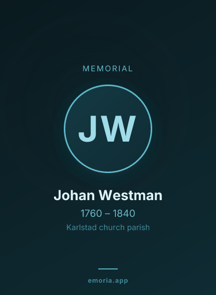 Memorial portrait of Johan Westman