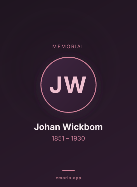 Memorial portrait of Johan Wickbom