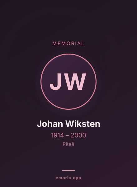 Memorial portrait of Johan Wiksten